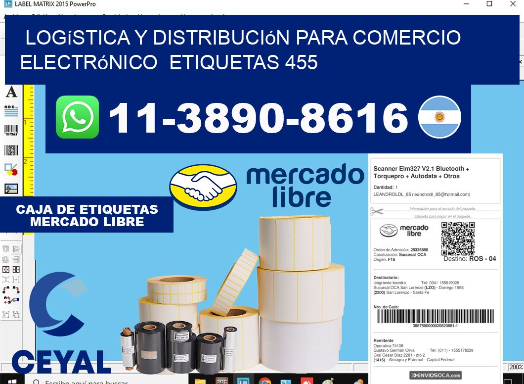 Logística y distribución para comercio electrónico  etiquetas 455