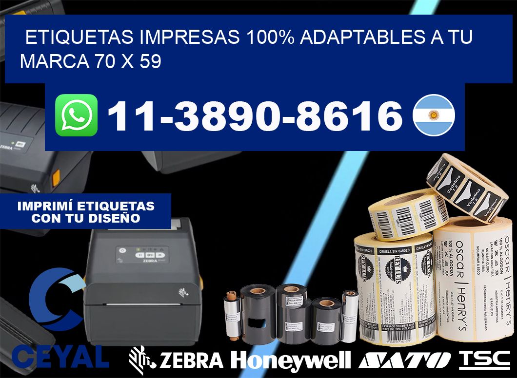 etiquetas impresas 100% adaptables a tu marca 70 x 59