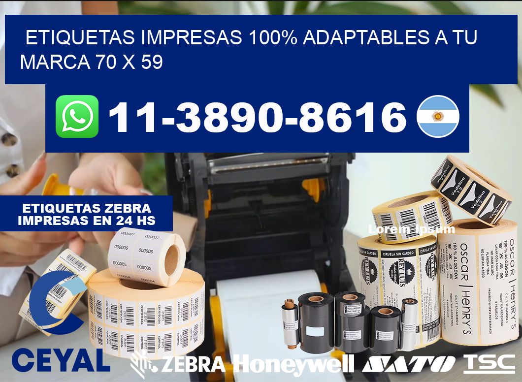 etiquetas impresas 100% adaptables a tu marca 70 x 59