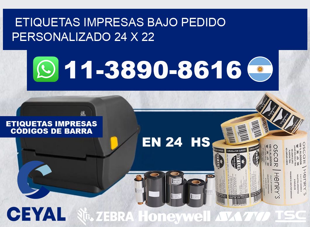 etiquetas impresas bajo pedido personalizado 24 x 22