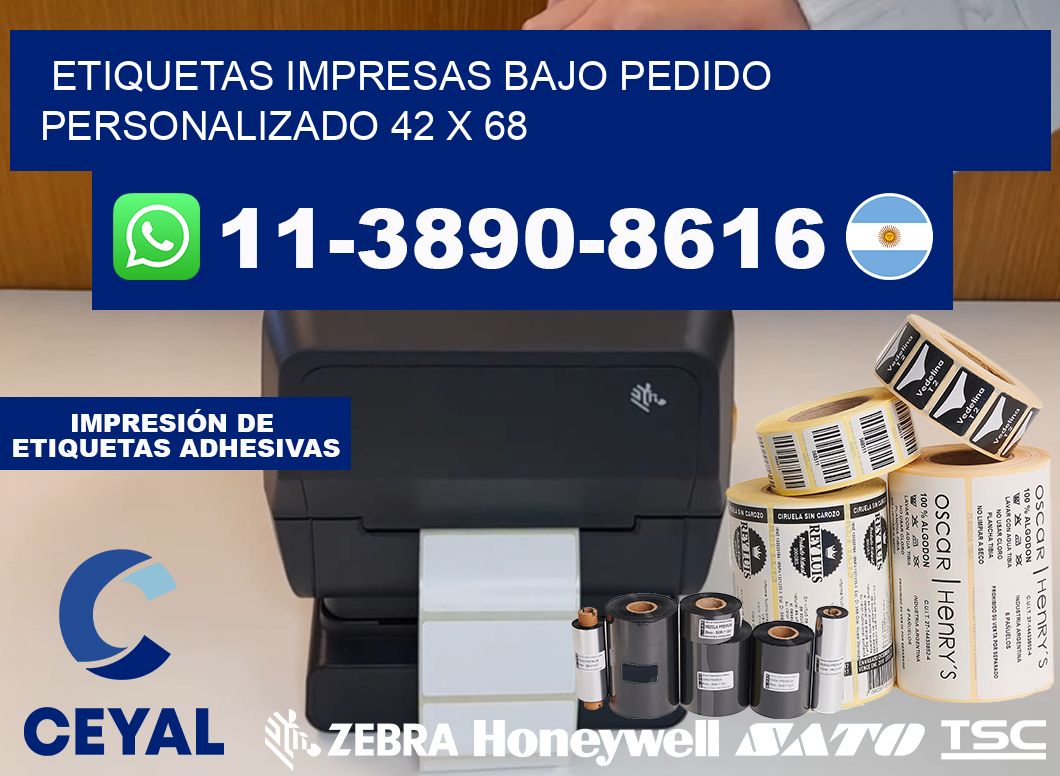 etiquetas impresas bajo pedido personalizado 42 x 68