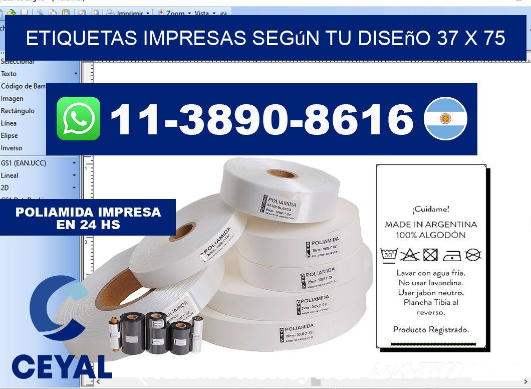 etiquetas impresas según tu diseño 37 x 75