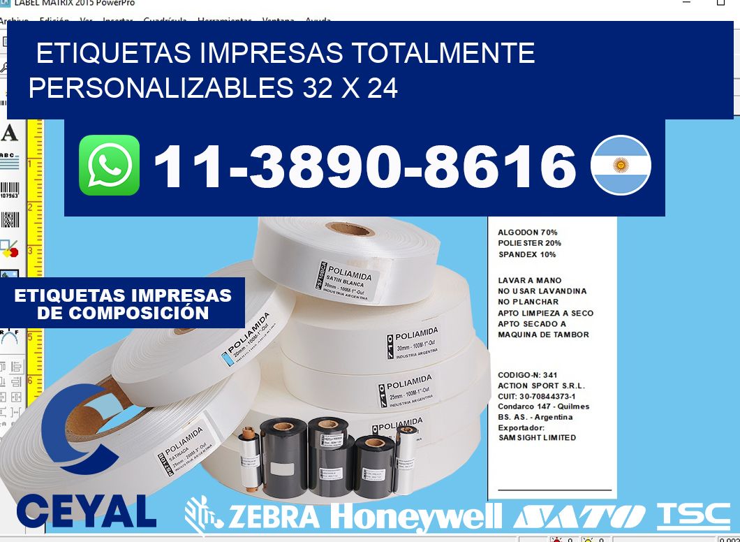 etiquetas impresas totalmente personalizables 32 x 24
