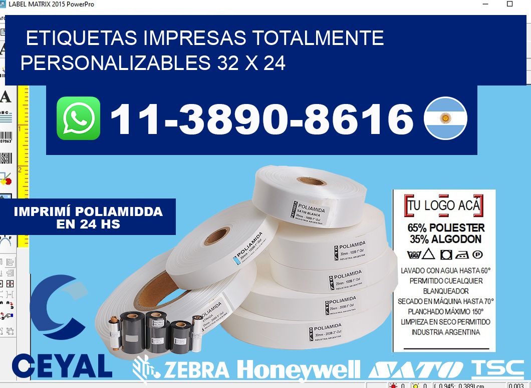 etiquetas impresas totalmente personalizables 32 x 24