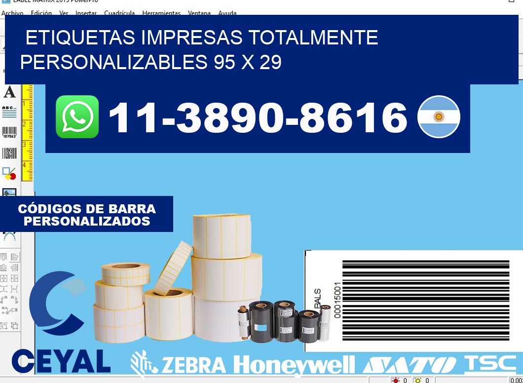etiquetas impresas totalmente personalizables 95 x 29