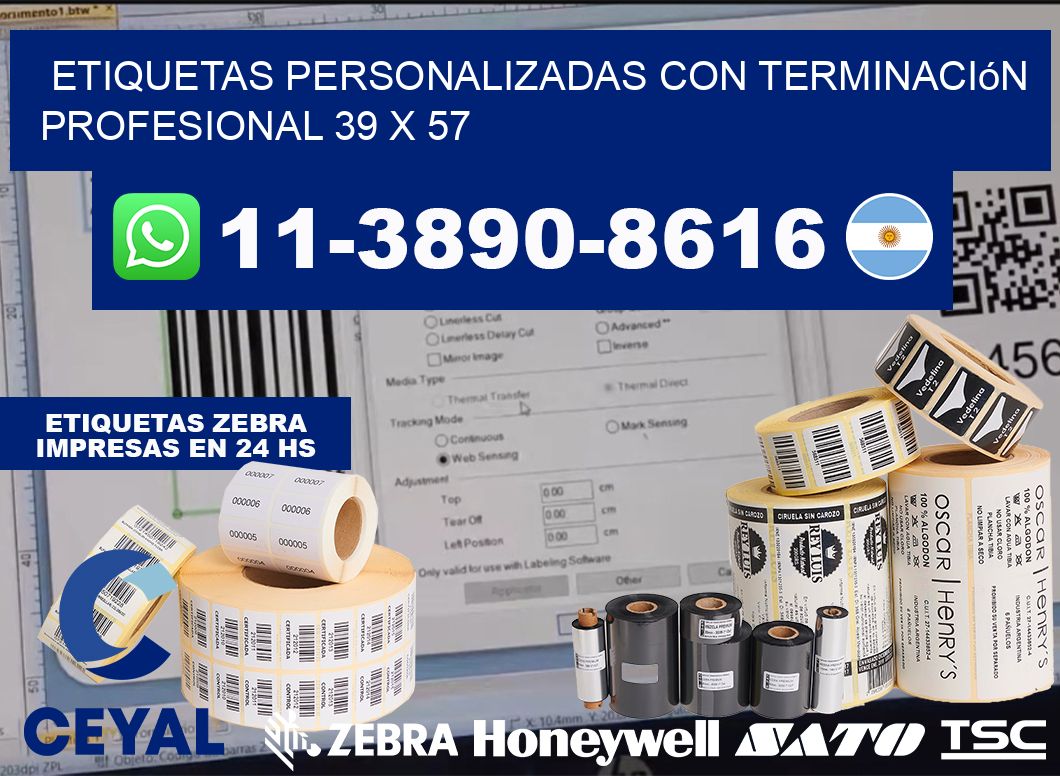 etiquetas personalizadas con terminación profesional 39 x 57