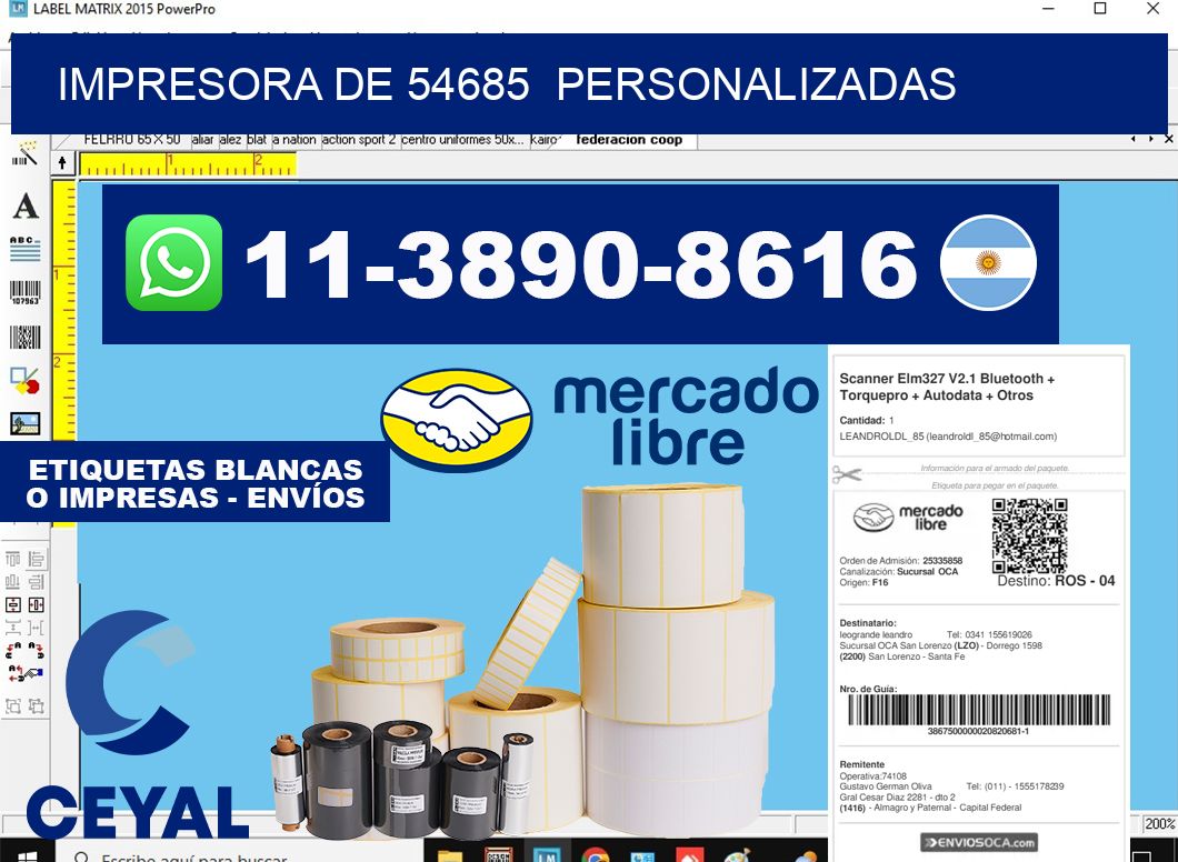 impresora de 54685  personalizadas