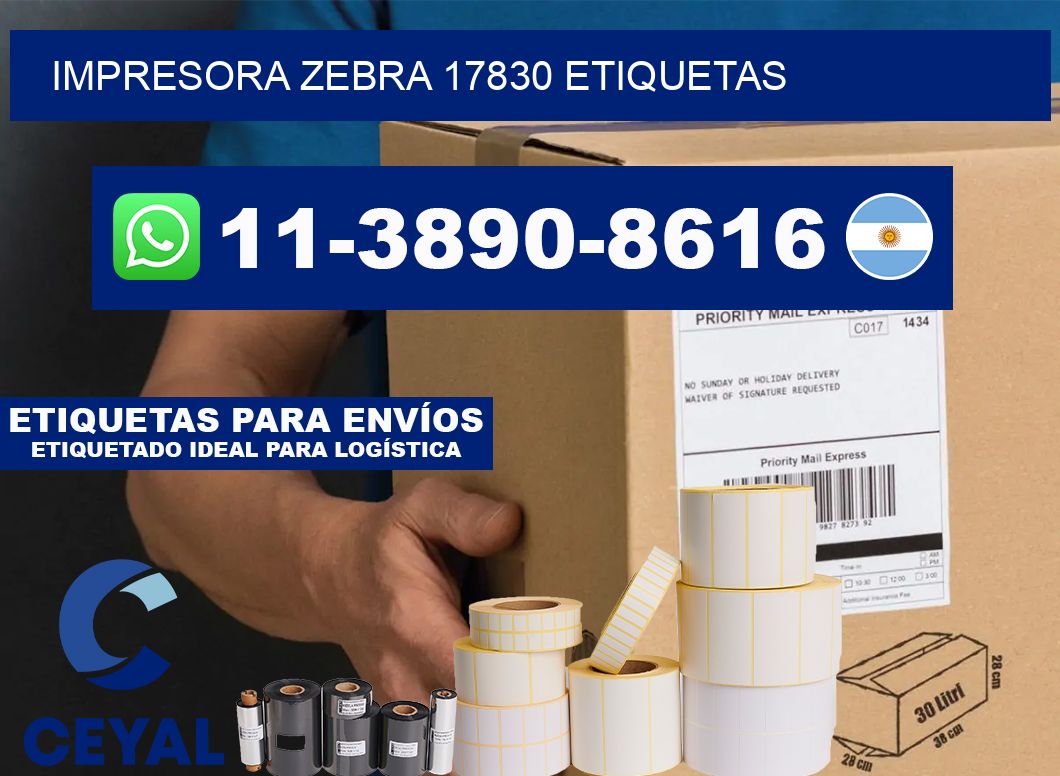 impresora zebra 17830 etiquetas