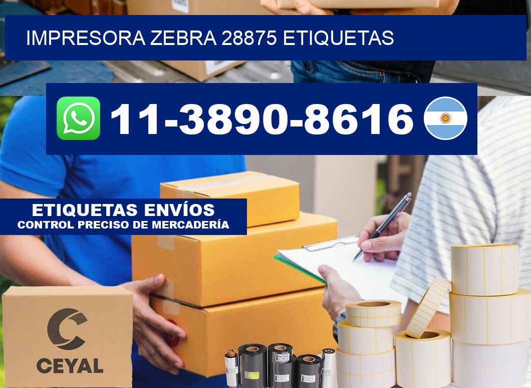 impresora zebra 28875 etiquetas