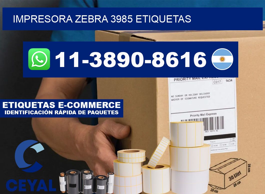 impresora zebra 3985 etiquetas