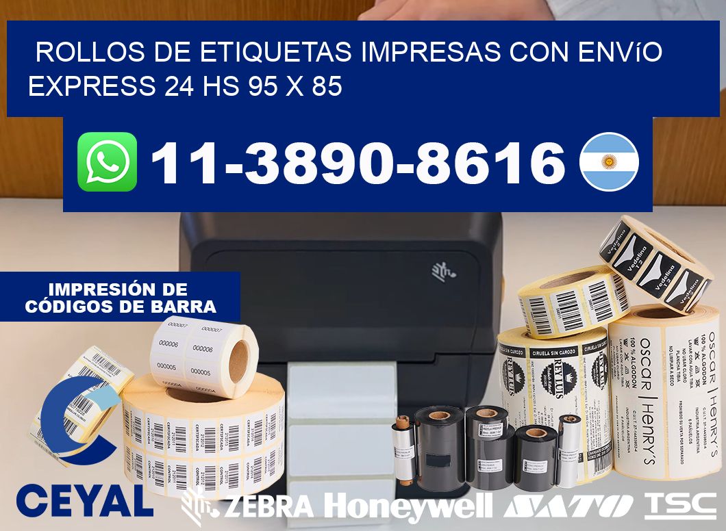 rollos de etiquetas impresas con envío express 24 hs 95 x 85