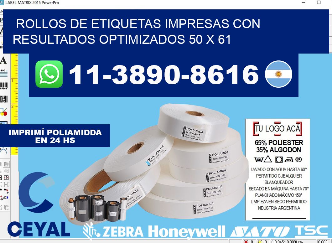 rollos de etiquetas impresas con resultados optimizados 50 x 61
