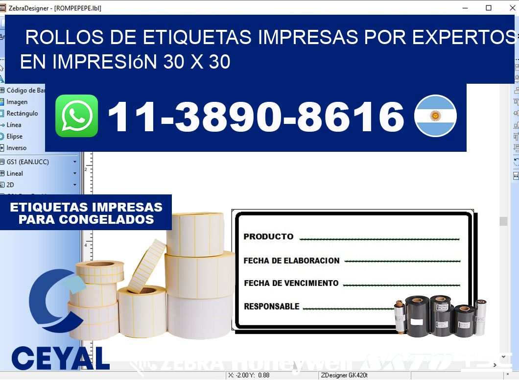 rollos de etiquetas impresas por expertos en impresión 30 x 30