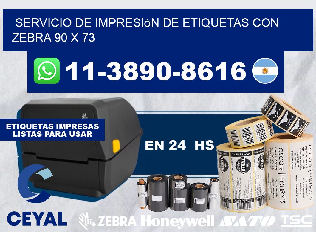 servicio de impresión de etiquetas con Zebra 90 x 73