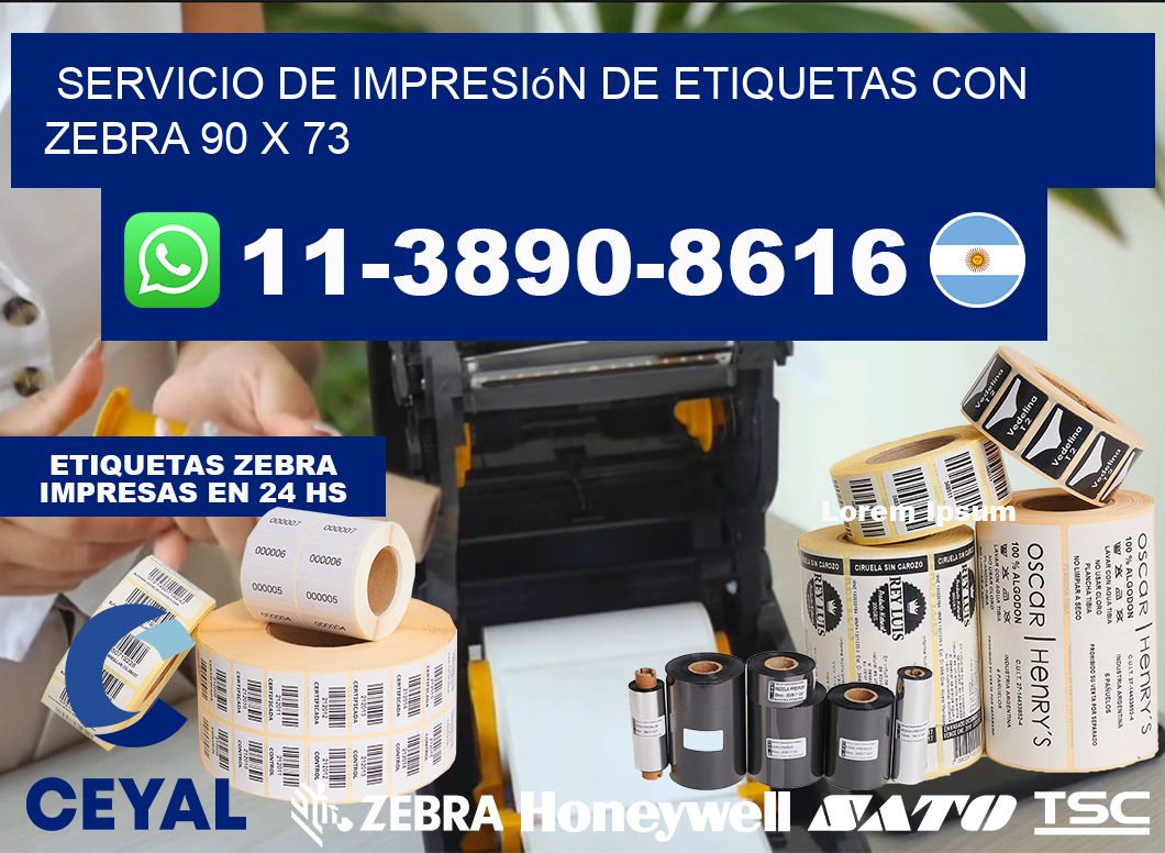 servicio de impresión de etiquetas con Zebra 90 x 73