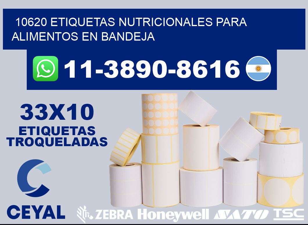 10620 etiquetas nutricionales para alimentos en bandeja