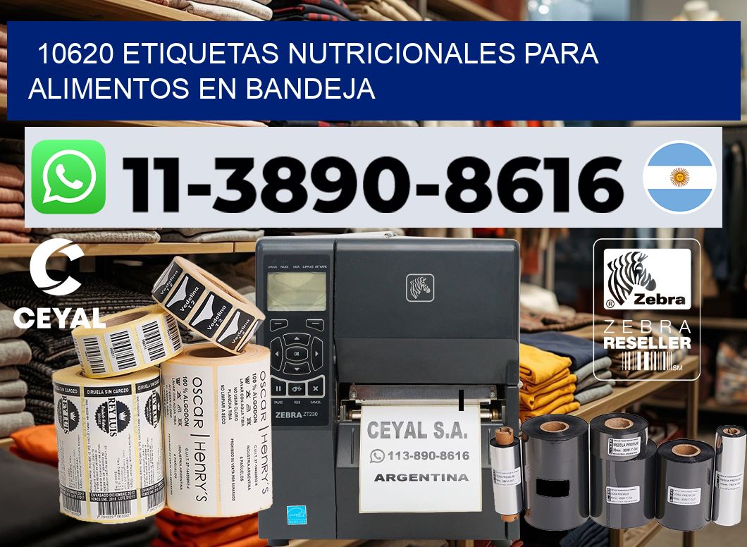 10620 etiquetas nutricionales para alimentos en bandeja