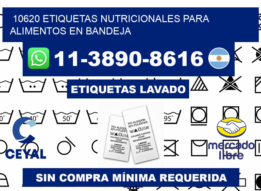 10620 etiquetas nutricionales para alimentos en bandeja