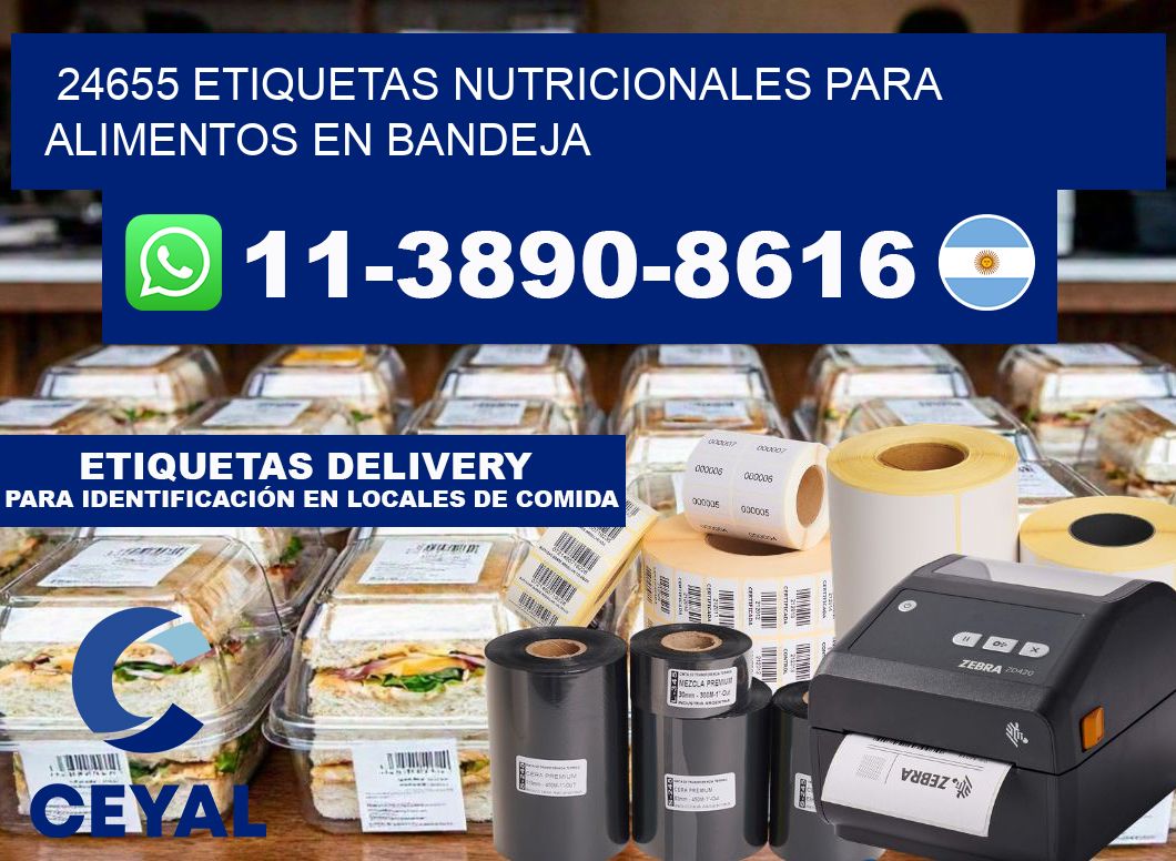 24655 etiquetas nutricionales para alimentos en bandeja