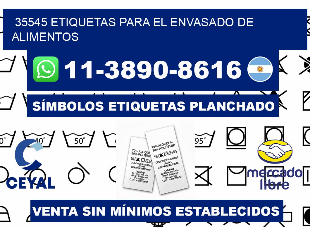 35545 etiquetas para el envasado de alimentos