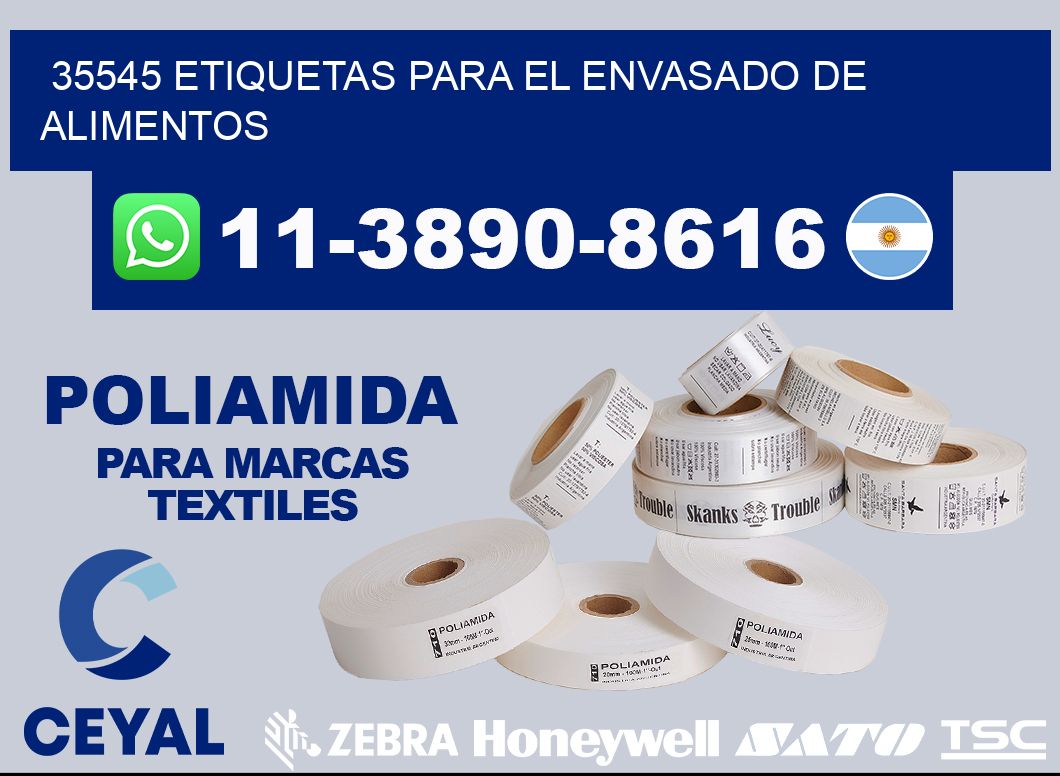 35545 etiquetas para el envasado de alimentos