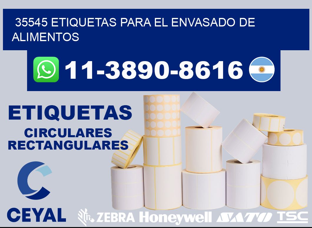 35545 etiquetas para el envasado de alimentos