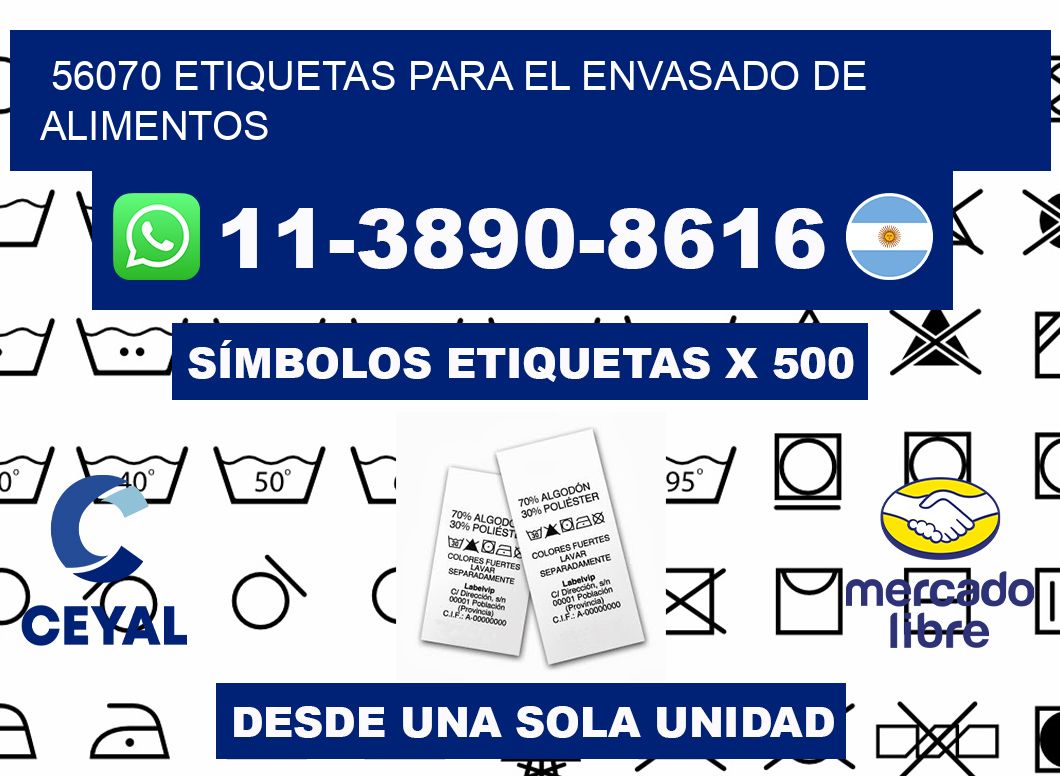 56070 etiquetas para el envasado de alimentos