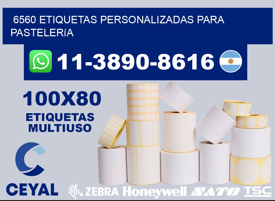 6560 etiquetas personalizadas para pastelería