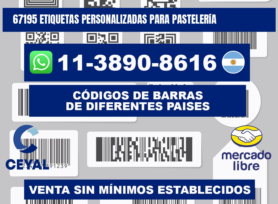 67195 etiquetas personalizadas para pastelería