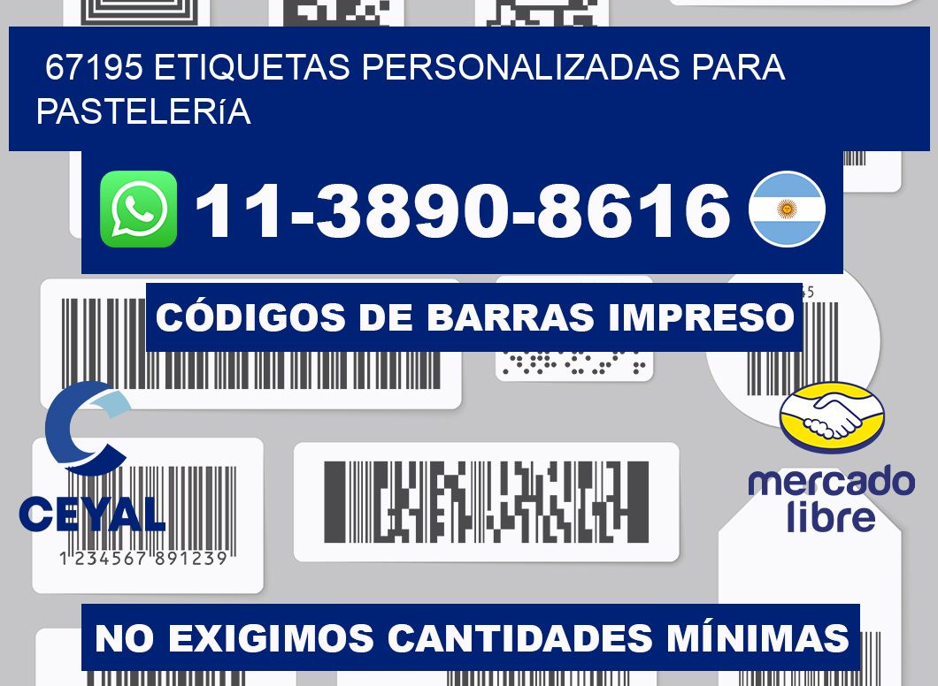 67195 etiquetas personalizadas para pastelería