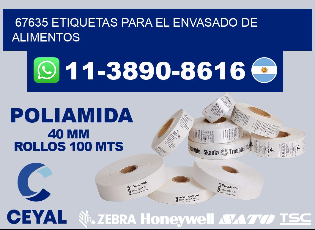 67635 etiquetas para el envasado de alimentos