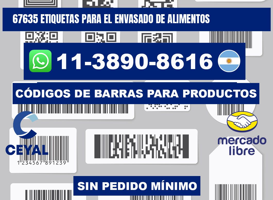 67635 etiquetas para el envasado de alimentos
