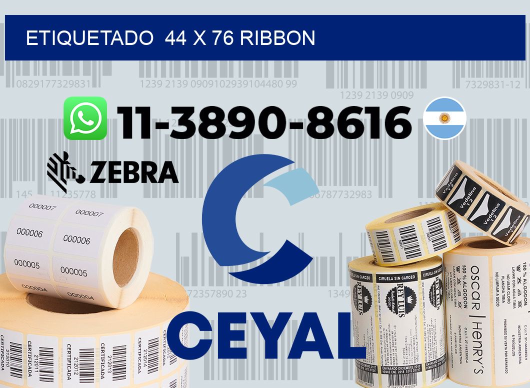 Etiquetado 44 x 76 ribbon