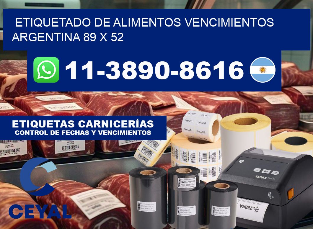 Etiquetado de alimentos vencimientos Argentina 89 x 52