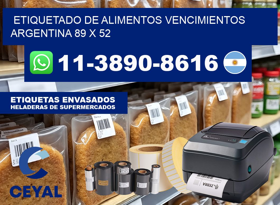 Etiquetado de alimentos vencimientos Argentina 89 x 52