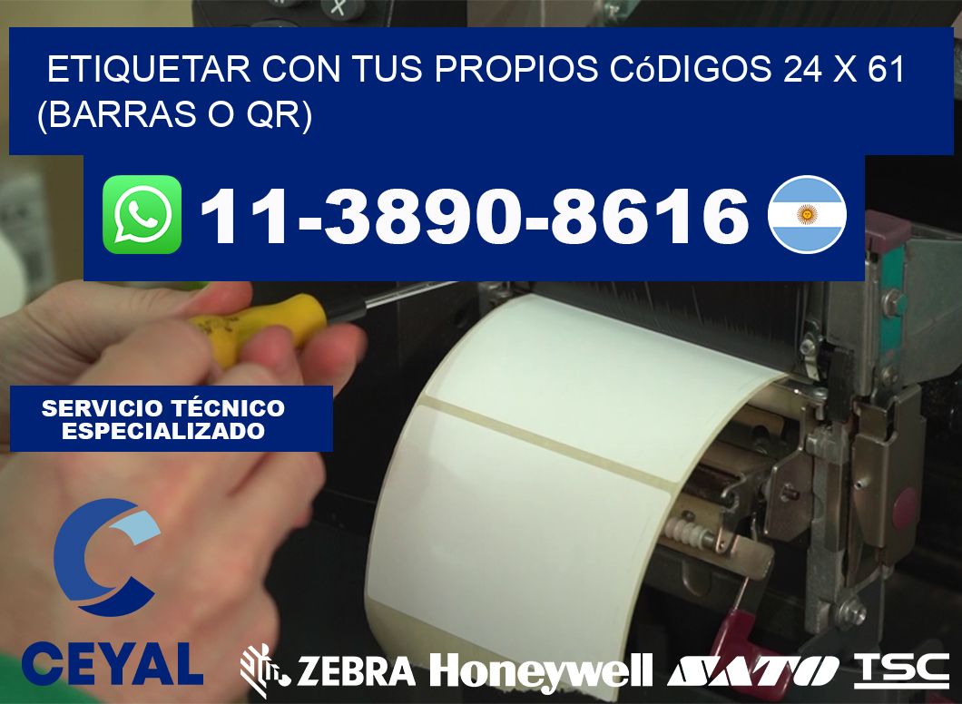 Etiquetar con tus propios códigos 24 x 61 (barras o QR)