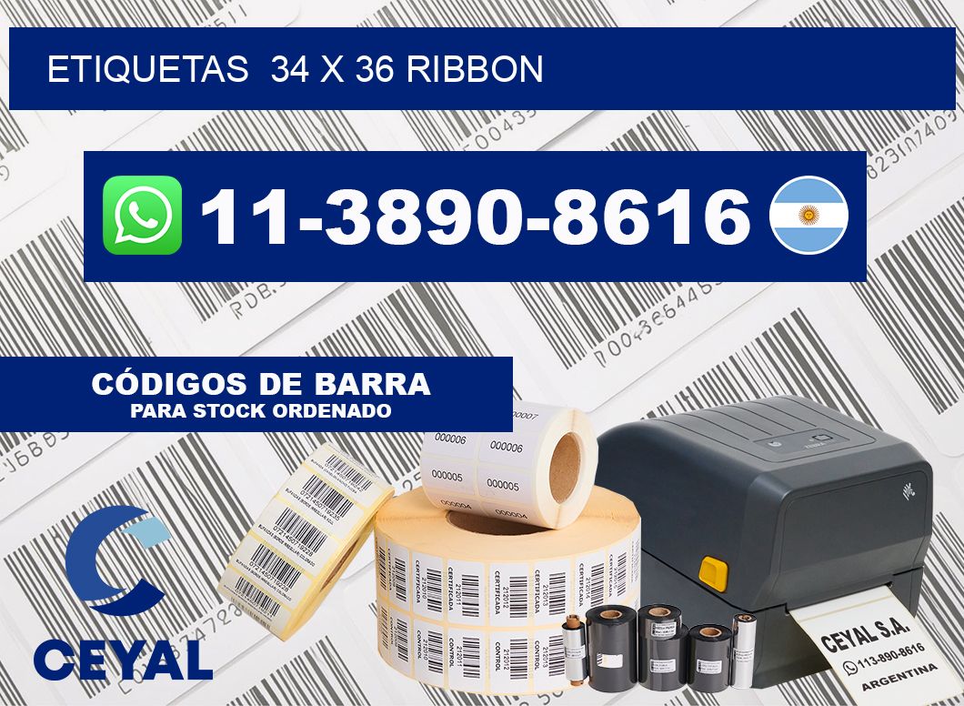 Etiquetas  34 x 36 ribbon