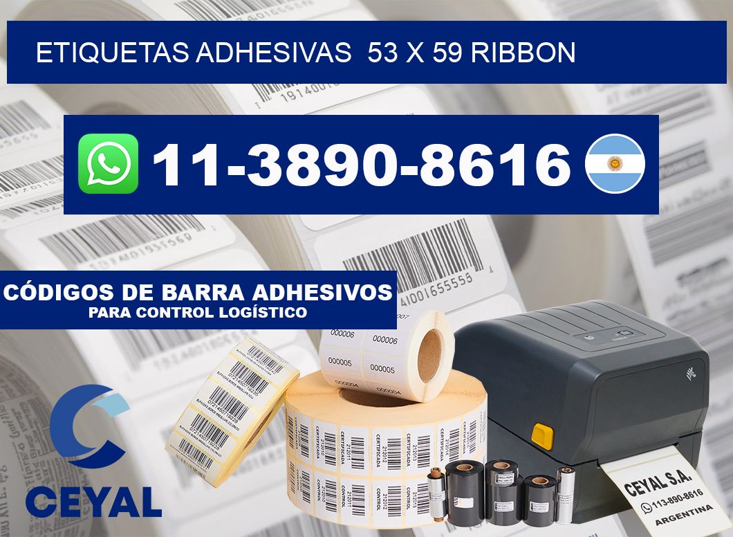 Etiquetas adhesivas  53 x 59 ribbon