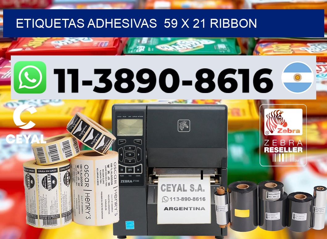 Etiquetas adhesivas 59 x 21 ribbon