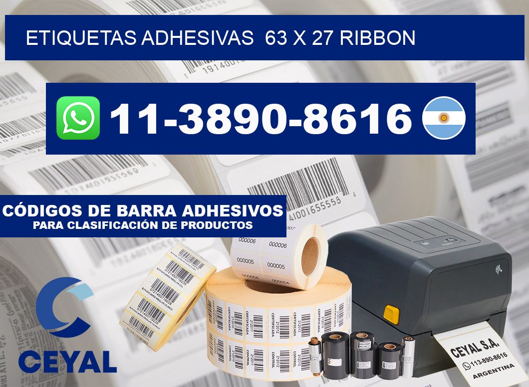 Etiquetas adhesivas  63 x 27 ribbon