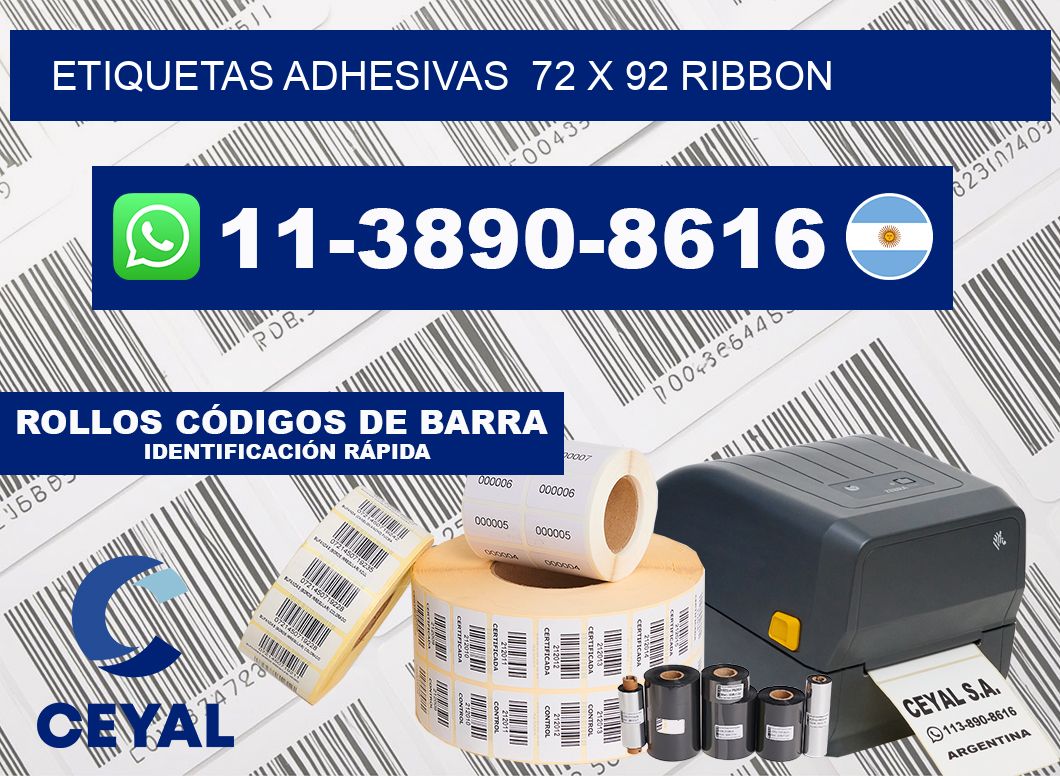 Etiquetas adhesivas  72 x 92 ribbon