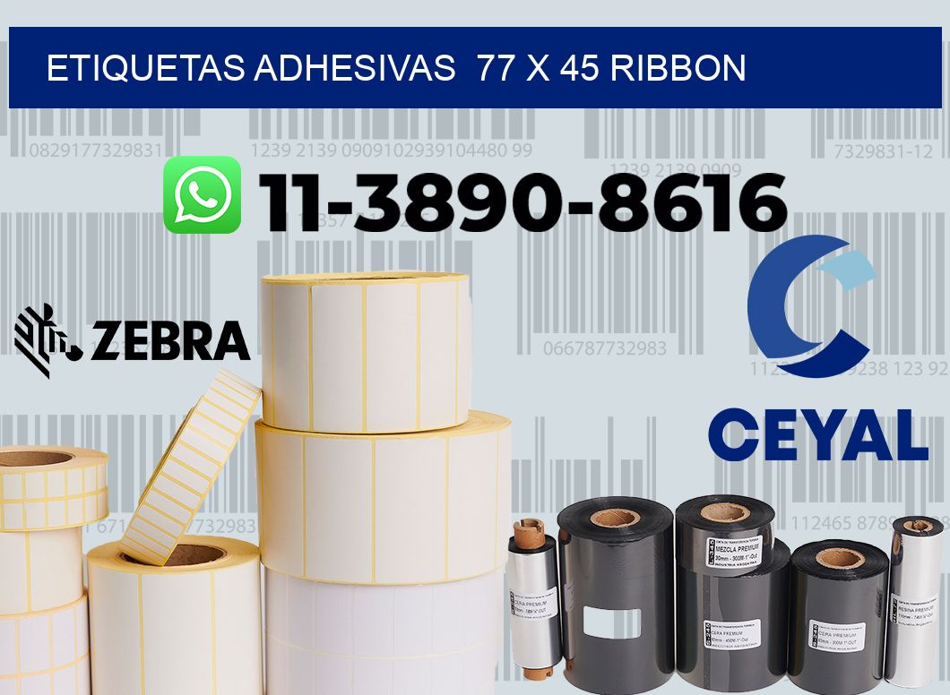 Etiquetas adhesivas  77 x 45 ribbon