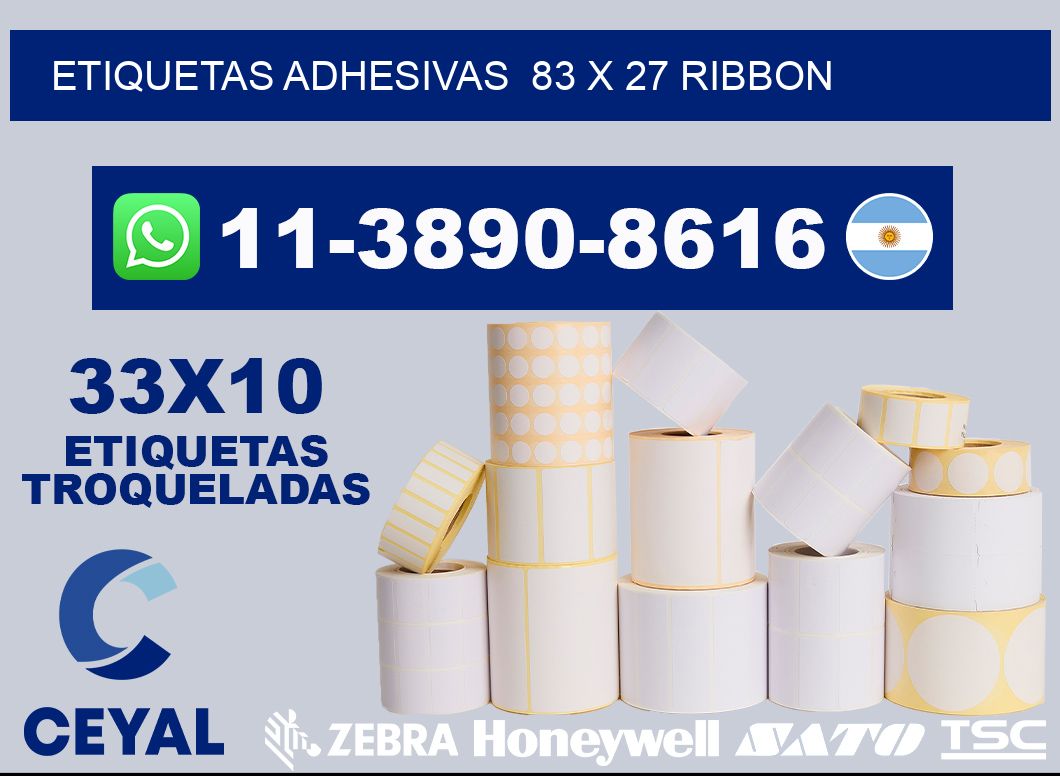 Etiquetas adhesivas  83 x 27 ribbon