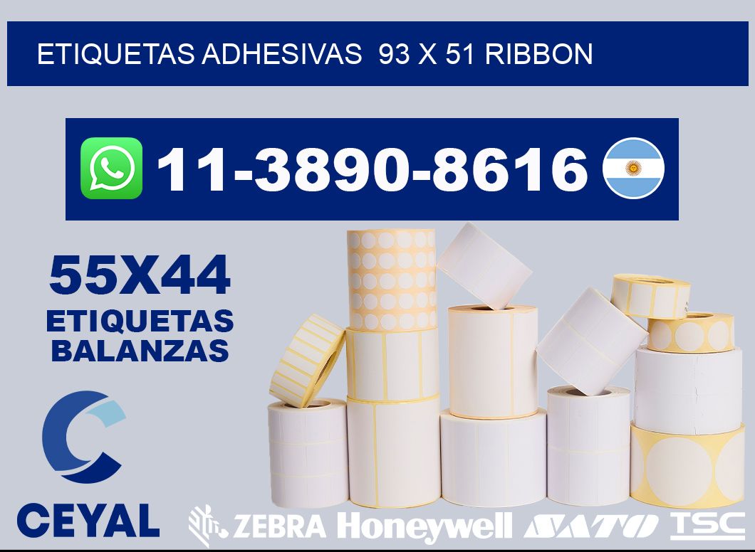 Etiquetas adhesivas 93 x 51 ribbon
