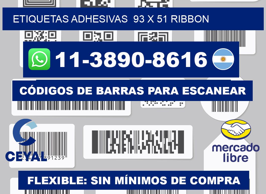 Etiquetas adhesivas 93 x 51 ribbon