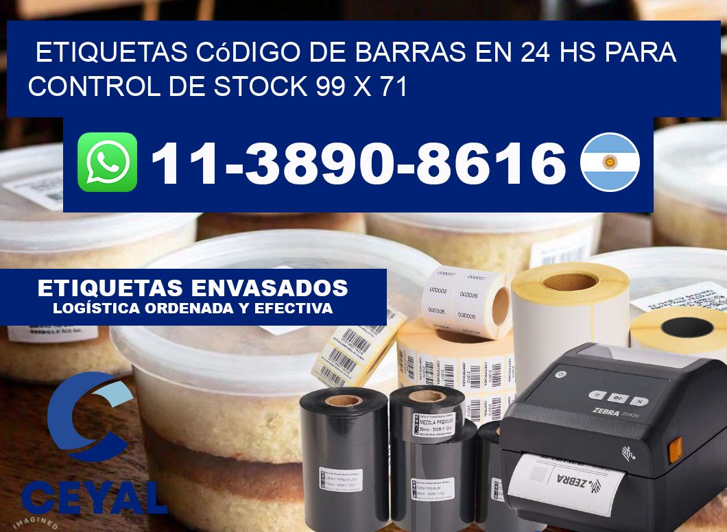 Etiquetas código de barras en 24 hs para control de stock 99 x 71