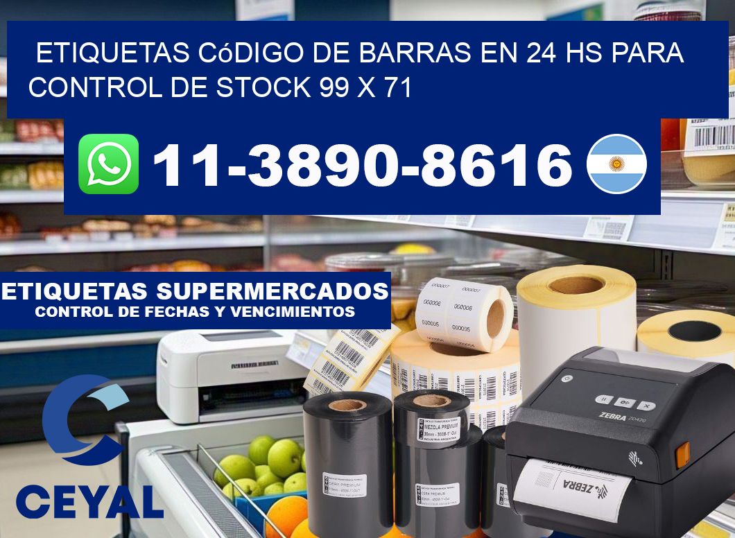 Etiquetas código de barras en 24 hs para control de stock 99 x 71