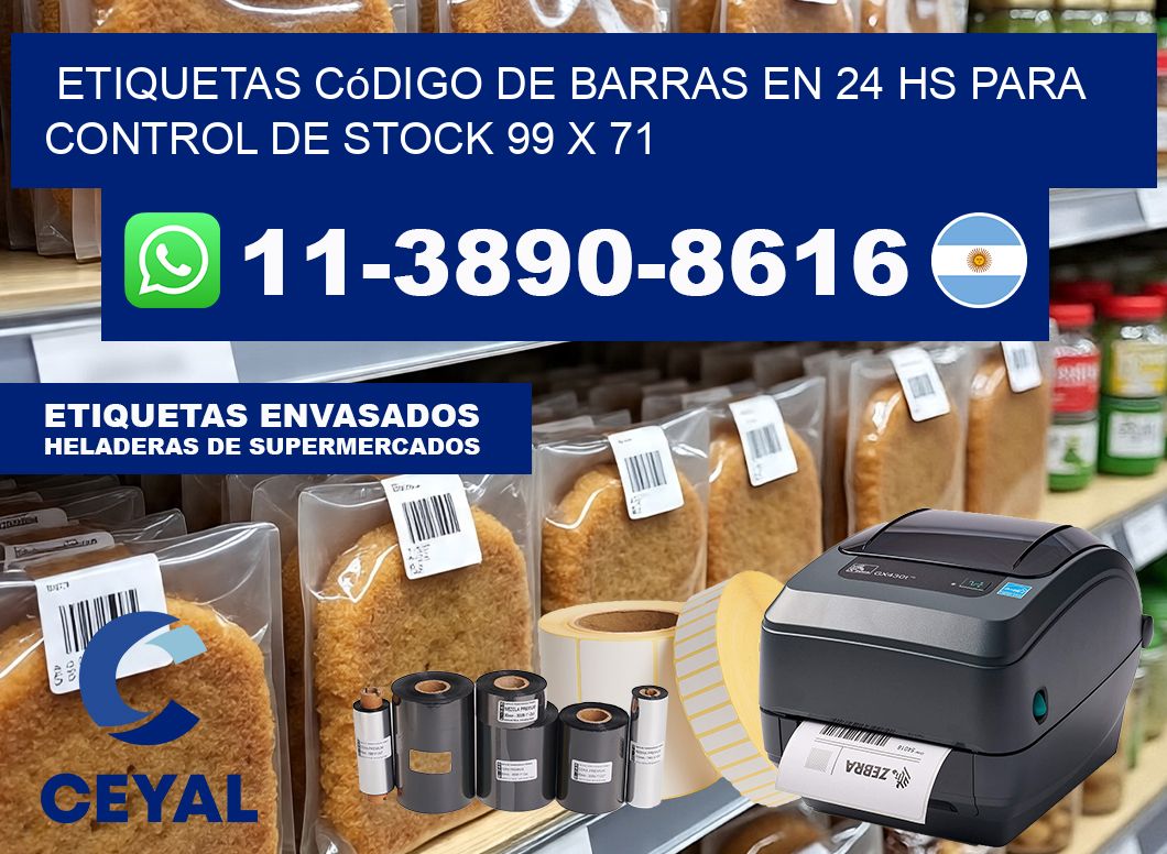 Etiquetas código de barras en 24 hs para control de stock 99 x 71