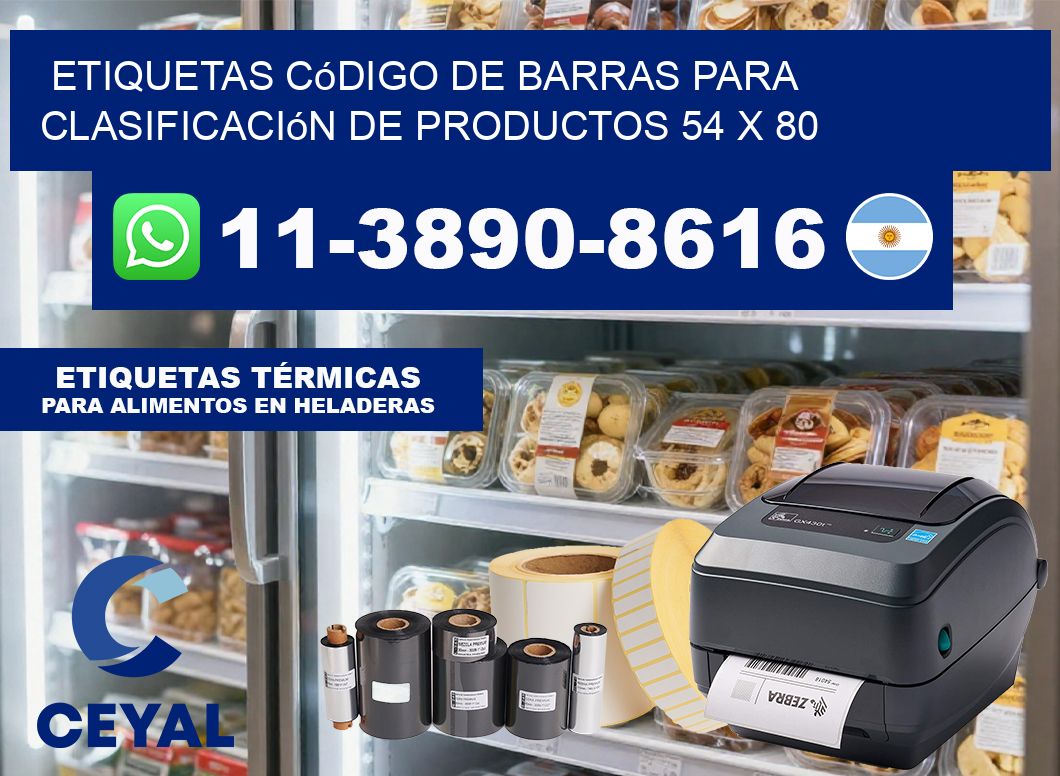 Etiquetas código de barras para clasificación de productos 54 x 80