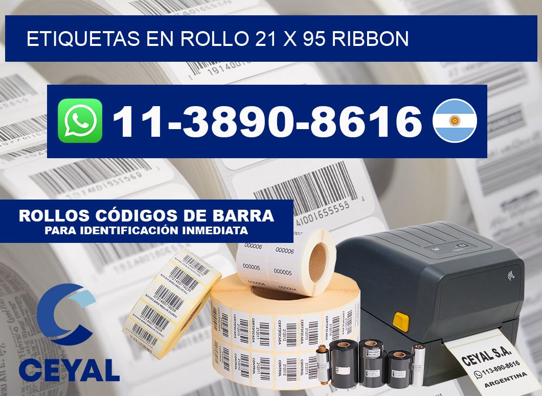Etiquetas en rollo 21 x 95 ribbon